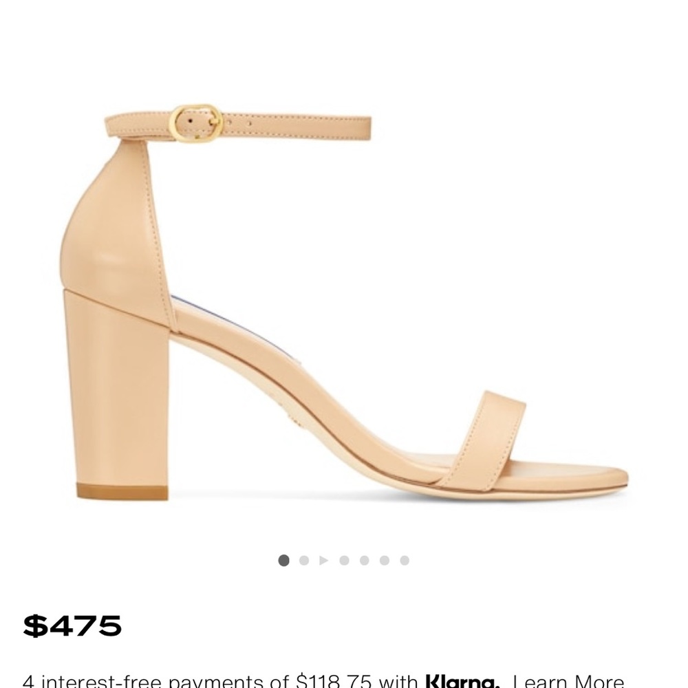 Stuart Weitzman Nearly Nude Block Heel in Adobe Beige